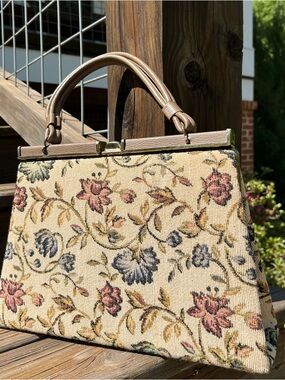 Vintage Dover Floral Tapestry Handbag – 1950s/60s Mid-Century